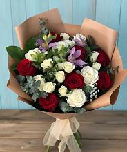 Букет цветов из:  Розы и Альстромерии в Верхние Киги