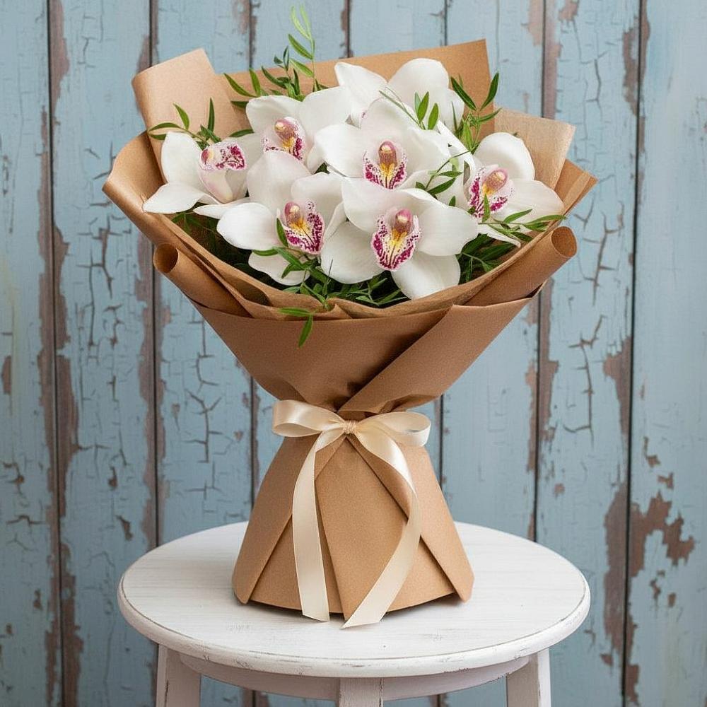Букет цветов из: Орхидеи и Розы в Верхние Киги