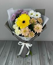 Букет цветов из:  Розы, Герберы и Хризантемы в Верхние Киги