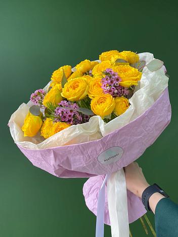 Букет Кустовые желтые розы в Верхние Киги