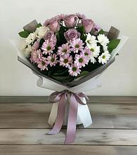 Букет цветов из:  Хризантемы и Розы в Верхние Киги