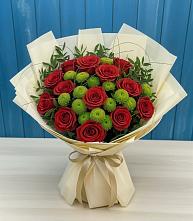 Букет цветов из:  Розы и Хризантемы в Верхние Киги