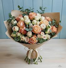 Букет цветов из:  Альстромерии и Розы в Верхние Киги